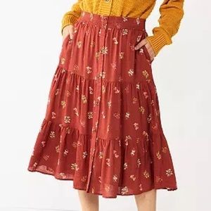 NWOT Sonoma Goods For Life® Tiered Midi Skirt